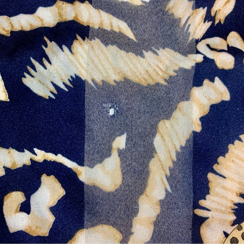 Animal Print Scarf Blue Big Cats Gold Orange Tiger Leopard Cheetah Classy - Picture 8 of 13